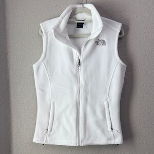 The North Face Fleece Soft Fuzzy Full Zip Vest in White Small